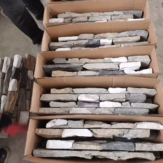 Pierre de culture de la nature de quartz rouillé pour la décoration de la maison Revêtement mural en forme de Z en ardoise empilée pour panneau mural