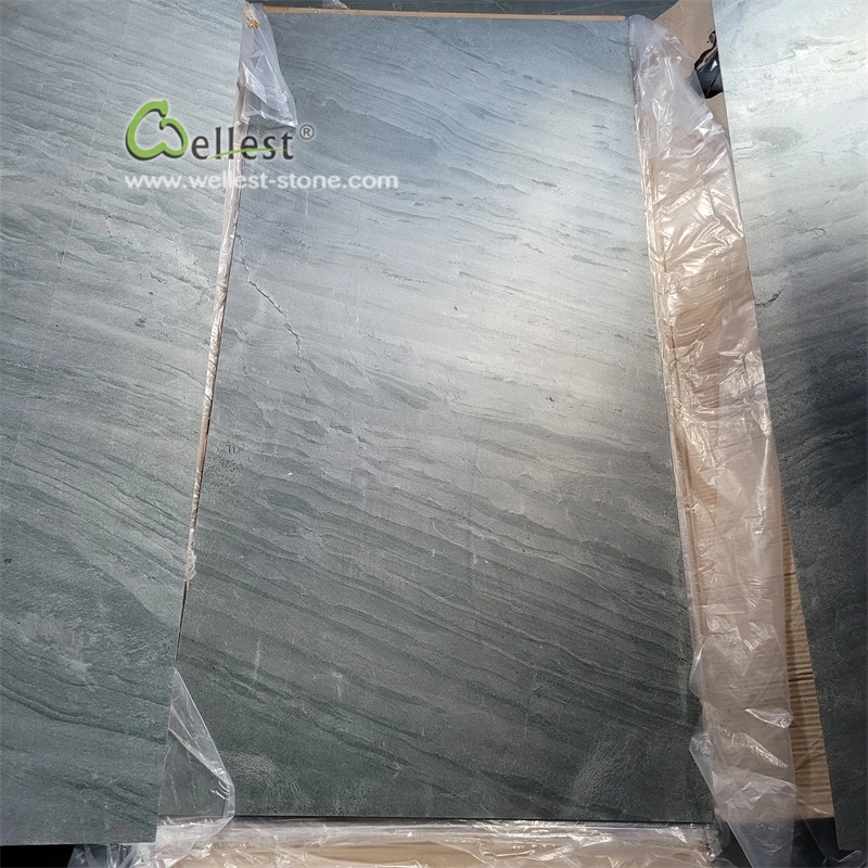 Natural Slate Sea Green Light and Flexible and Ultra Thin Stone Veneer Wall Panel