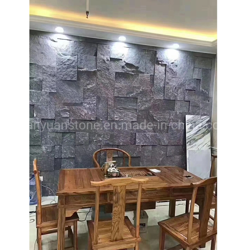 Outside Wall Randon Patter Blue Rusty Limestone Loose Pieces Stone Veneer