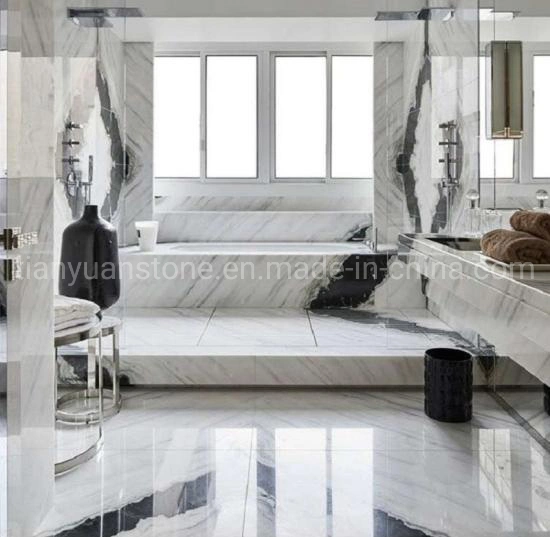 Natural Stone Polished Panda White Marble for Countertop/Wall/Floor Tile