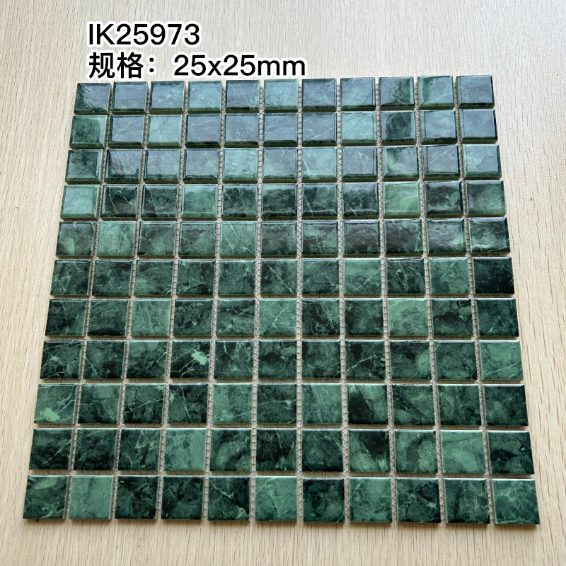 Green Color Mosaic Ceramic Swimming Pool Glass Mosaic Tile Ik25972/25973/25975/48972/48973