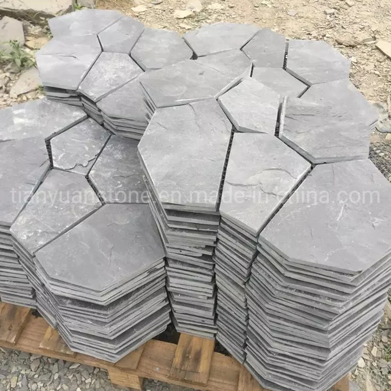 Grey/Black/Yellow Meshed Slate Net Flagstone for Outdoors Paving Tiles