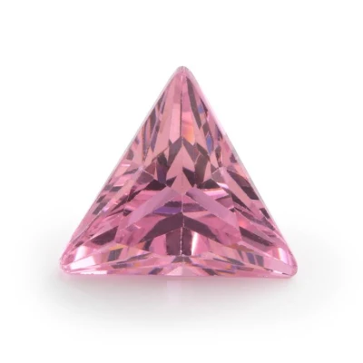 Wuzhou 3X3mm Lâche Synthétique Triangle Russe Cubique Zircone Pierre Rose CZ